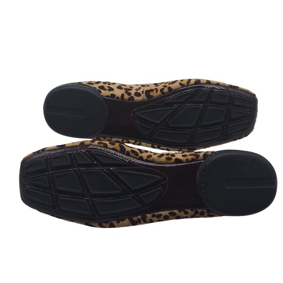 Enzo Angiolini Womens Leopard Print Square Toe Flats 6 M Faux Fur Slip-Ons - Picture 8 of 8